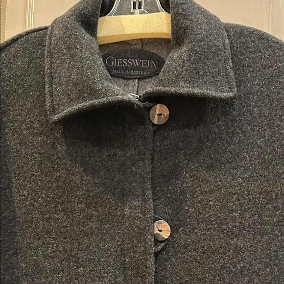 Giesswein Dark Gray Boiled Wool long coat. Euro 40 - Picture 3 of 10